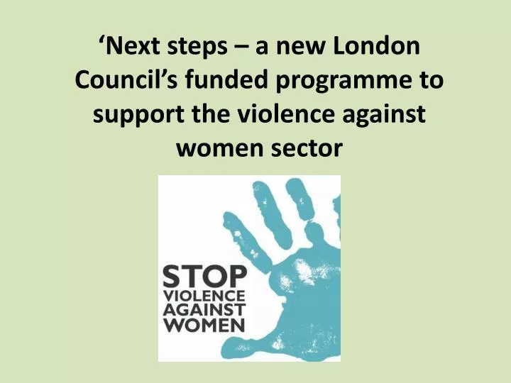 next steps a new london council s funded programme to support the violence against women sector