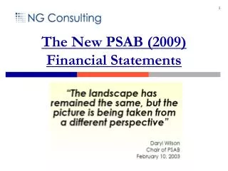 The New PSAB (2009) Financial Statements