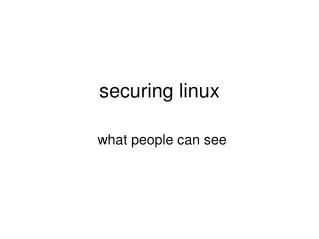 securing linux