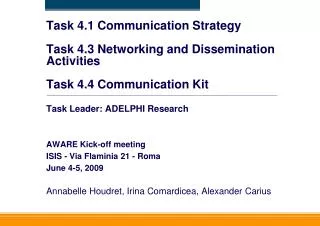 Task 4.1 Communication Strategy