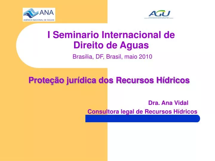 i seminario internacional de direito de aguas brasilia df brasil maio 2010