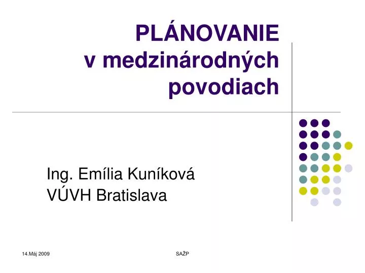 pl novanie v medzin rodn ch povodiach