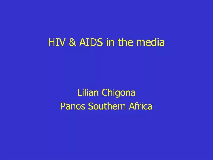 hiv aids in the media