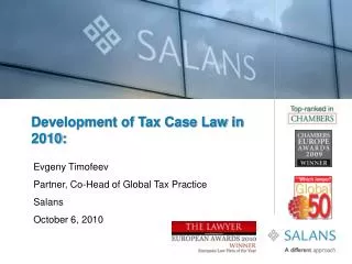 Development of Tax Case Law in 2010: