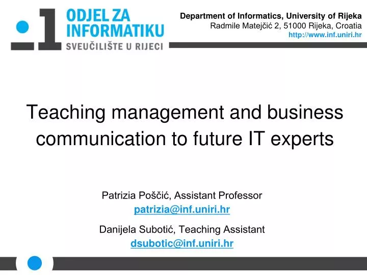 teaching management and business communication to future it experts