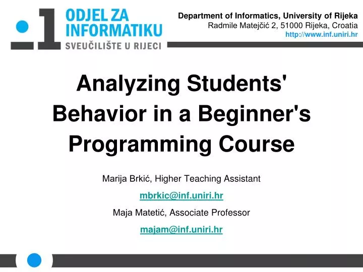 analyzing students behavior in a beginner s programming course