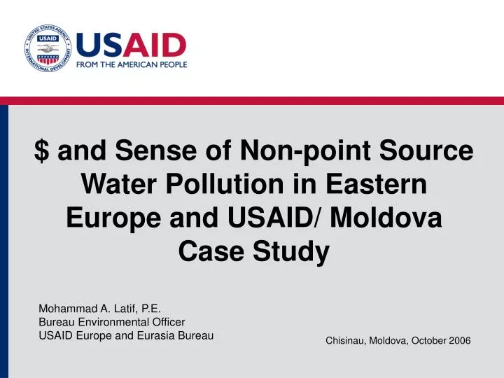 and sense of non point source water pollution in eastern europe and usaid moldova case study