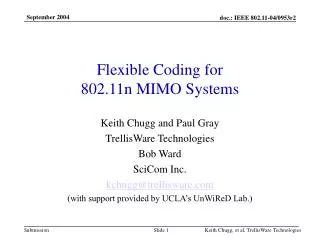 Flexible Coding for 802.11n MIMO Systems