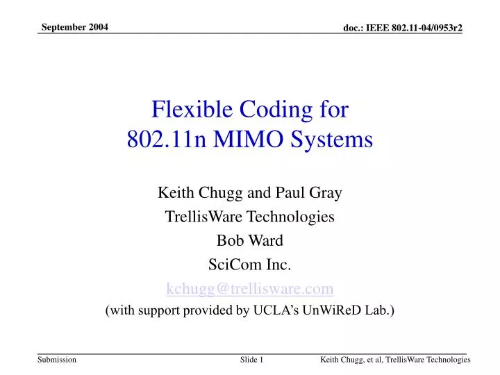 flexible coding for 802 11n mimo systems