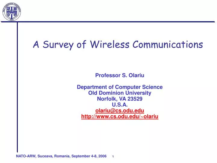 a survey of wireless communications