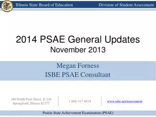 2014 PSAE General Updates November 2013