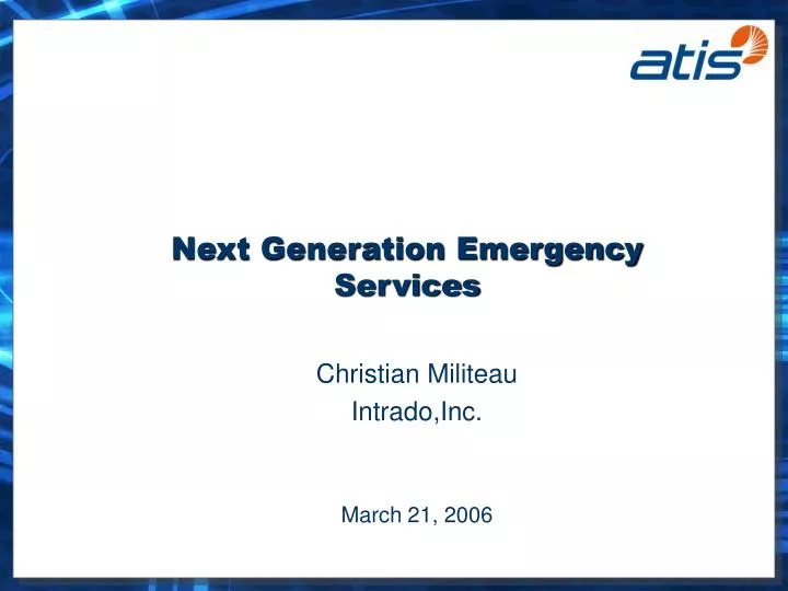 next generation emergency services