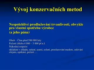 v voj konzerva n ch metod