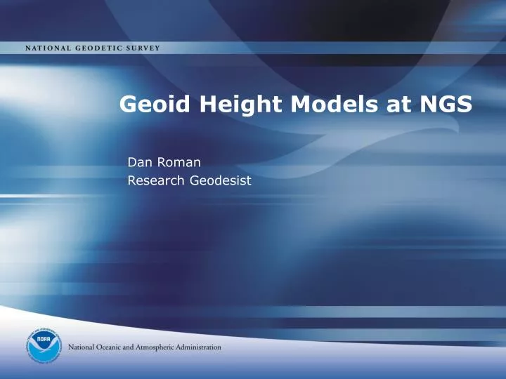 geoid height models at ngs