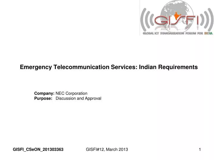 emergency telecommunication services indian requirements