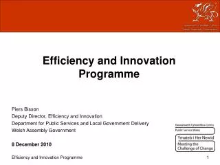 Efficiency and Innovation Programme