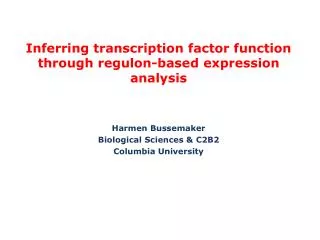 Inferring transcription factor function through regulon-based expression analysis