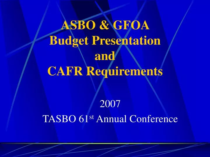 2007 tasbo 61 st annual conference