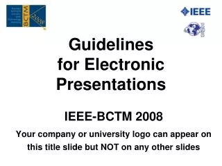 Guidelines for Electronic Presentations