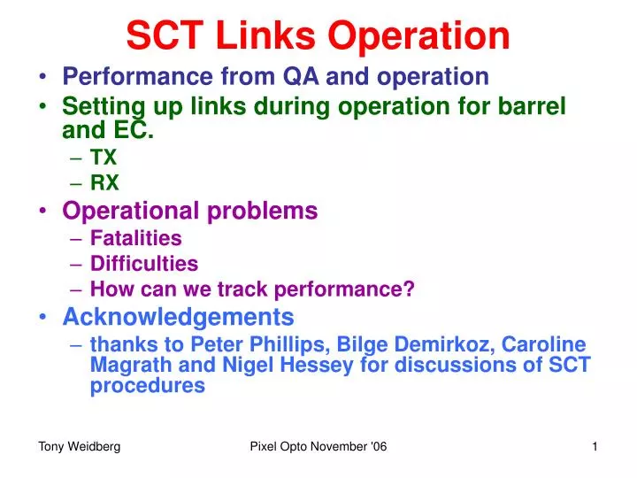 sct links operation