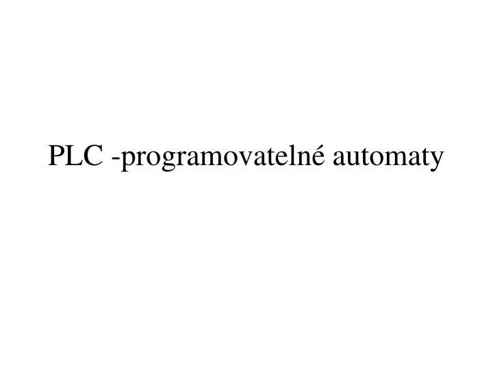 plc programovateln automaty