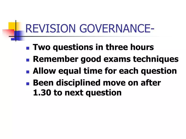 revision governance