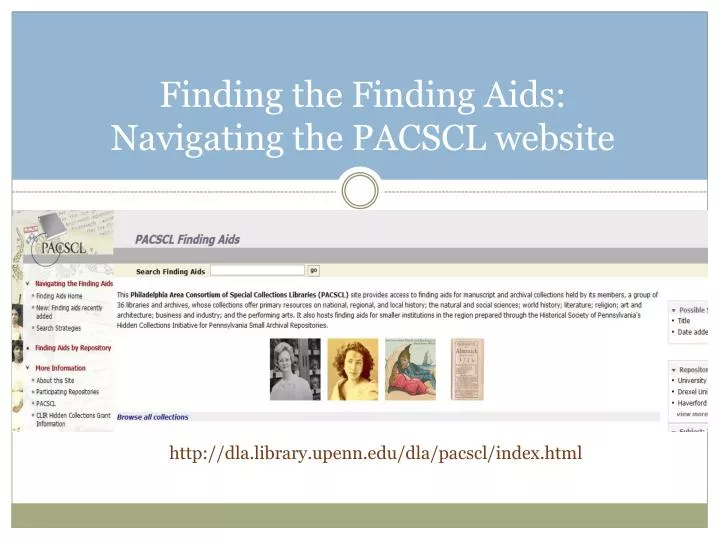finding the finding aids navigating the pacscl website