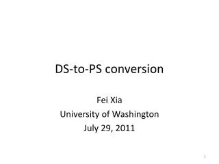 DS-to-PS conversion