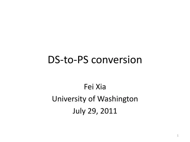 ds to ps conversion