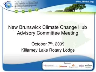 New Brunswick Climate Change Hub Advisory Committee Meeting