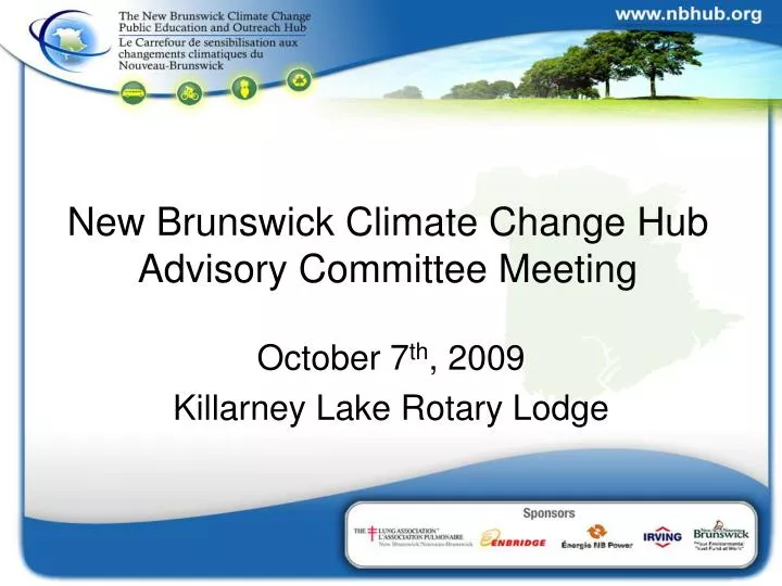 new brunswick climate change hub advisory committee meeting