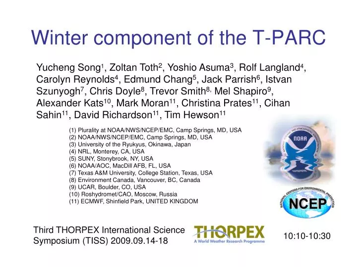 winter component of the t parc