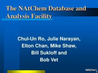 The NAtChem Database and Analysis Facility