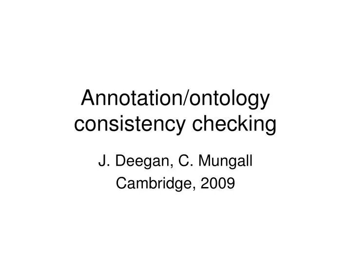 annotation ontology consistency checking