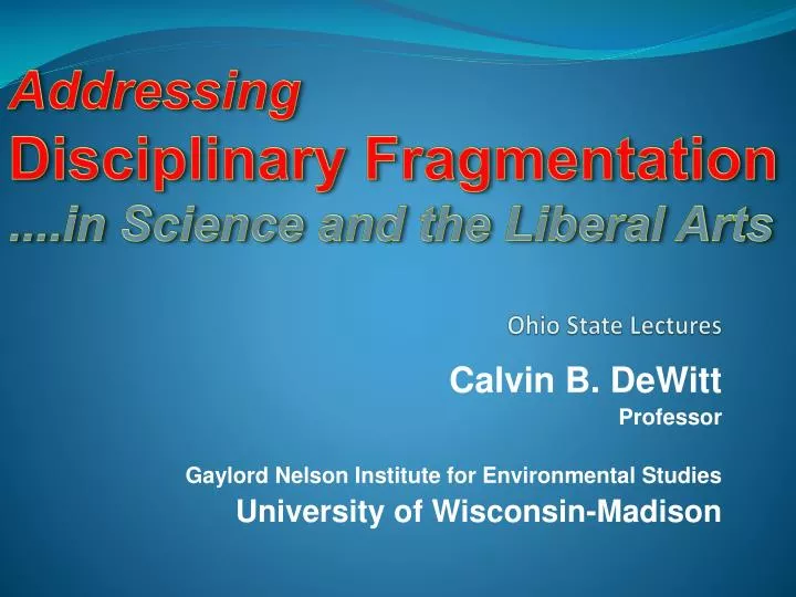 ohio state lectures