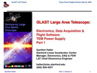 GLAST Large Area Telescope: Electronics, Data Acquisition &amp; Flight Software TEM Power Supply