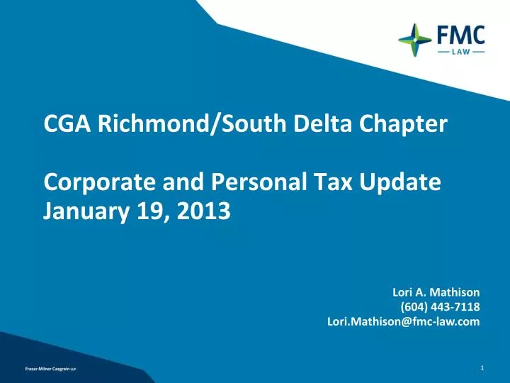 cga richmond south delta chapter corporate and personal tax update january 19 2013