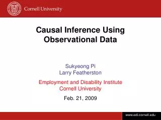 Sukyeong Pi Larry Featherston Employment and Disability Institute Cornell University