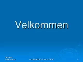 velkommen