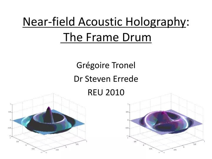 near field acoustic holography the frame drum