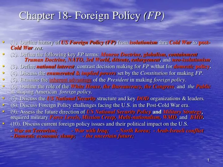 chapter 18 foreign policy fp