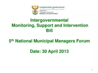Intergovernmental Monitoring, Support and Intervention Bill