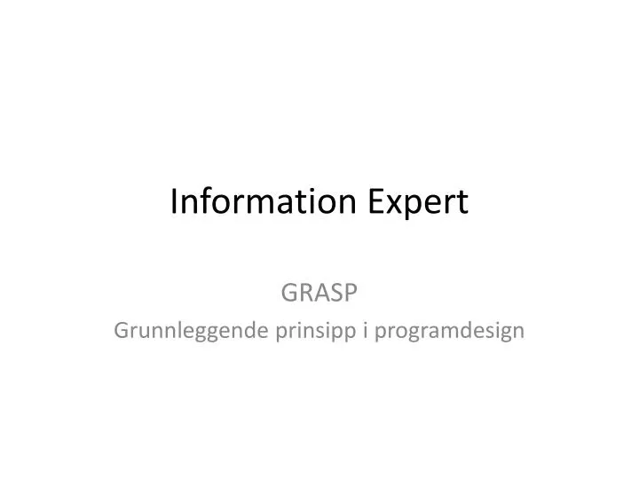 information expert