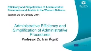 Administrative Efficiency and Simplification of Administrative Procedures
