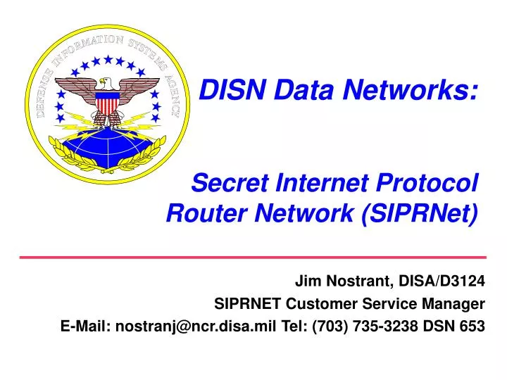 disn data networks secret internet protocol router network siprnet