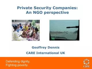 Private Security Companies: An NGO perspective