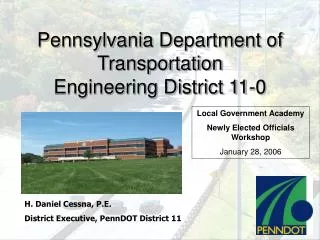 Pennsylvania Department of Transportation Engineering District 11-0