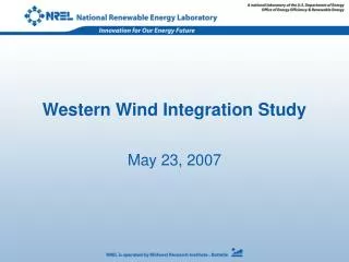 Western Wind Integration Study