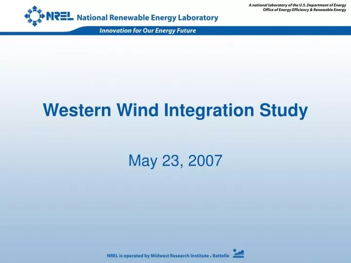 western wind integration study