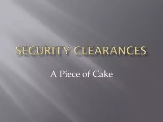 Security Clearances